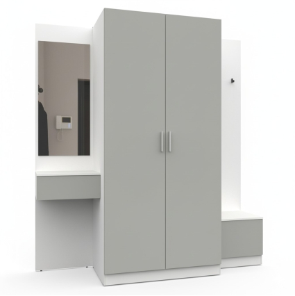 Набор мебели для прихожей "Марсель-159" МР 01-159 В2160 Ш2000 Г580 (ЛДСП Шиншилла серая) Набор мебели для прихожей "Марсель-159" МР 01-159 В2160 Ш2000 Г580 (ЛДСП Шиншилла серая)